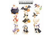 Silly Goose Halloween Clipart, an Illustration by CharmClipart (Thumbnail 3 of 8)