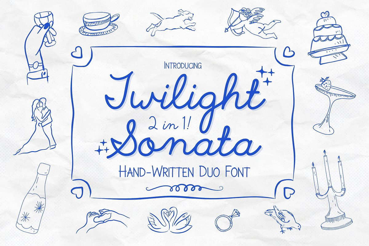 Twilight Sonata - Whimsical Font Duo, a Script Font by HipFonts (Photo 1 of 8)
