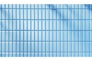 3d Blue Tile Wall With Rectangle