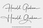 Harold Graham Signature Font, a Handwritten Font by PeachCreme (Thumbnail 1 of 13)