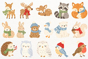 Winter Woodland Animals Clipart PNG, a Seasonal Illustration by SugarCloudStudioArt (Thumbnail 3 of 6)