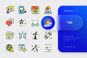 Y2K Colored Icons, an Outline Icon by cidcud_graphic