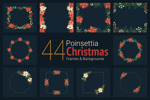 Poinsettia Christmas Frames