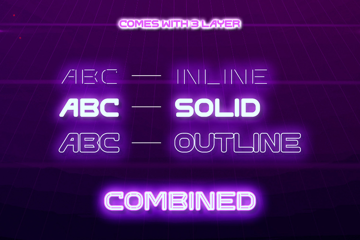 Neon Hypes, a Symbol Font by Ditatype (Photo 7 of 10)