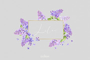 Watercolor Lilac Floral Clipart, a Decorative Illustration by ReachDreams (Thumbnail 9 of 10)