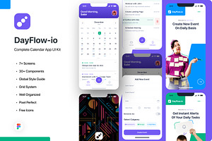 DayFlow - Calendar App UI Kit Design