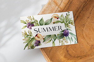 FRUITY SUMMER Watercolor Floral Set