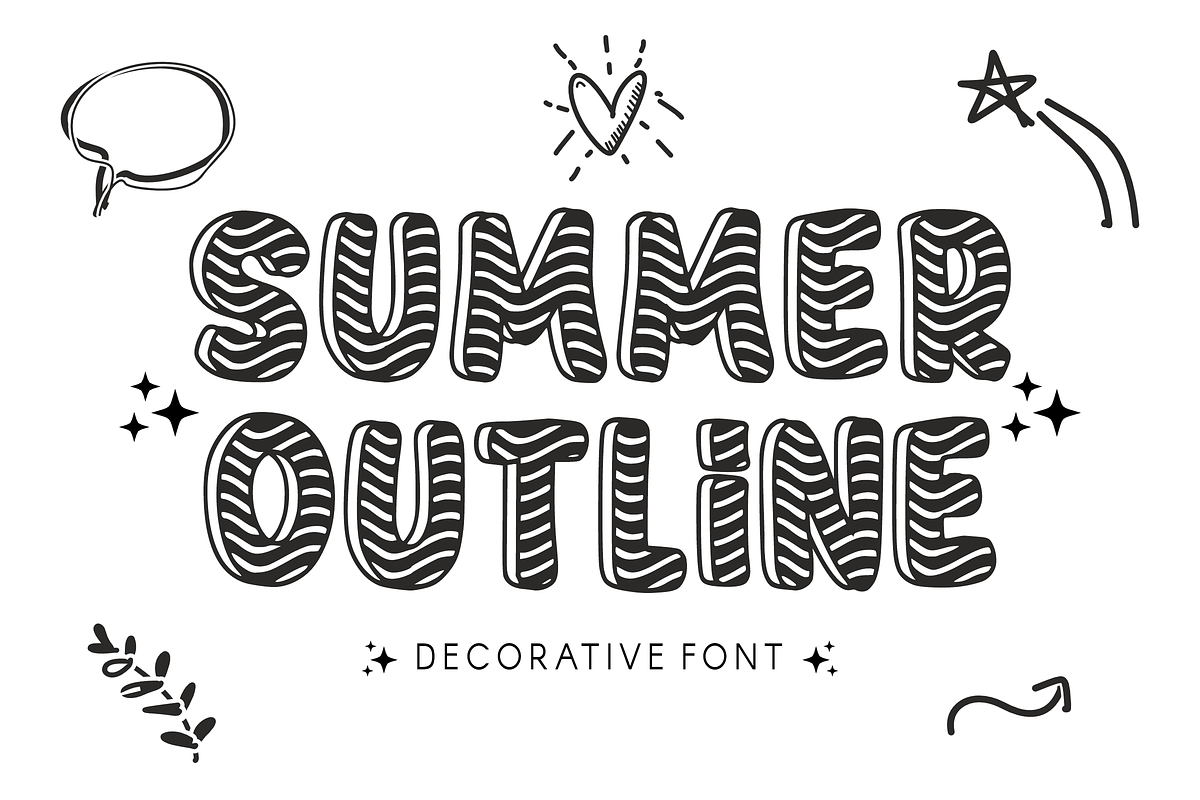 Summer Outline - Display Font, a Font by KiddoGlyphs Studio (Photo 1 of 3)