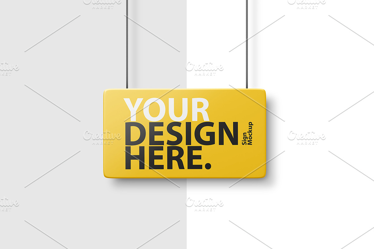 Sign on rope PSD Mockup, a Merchandise Mockup by GreatFruit (Photo 2 of 6)