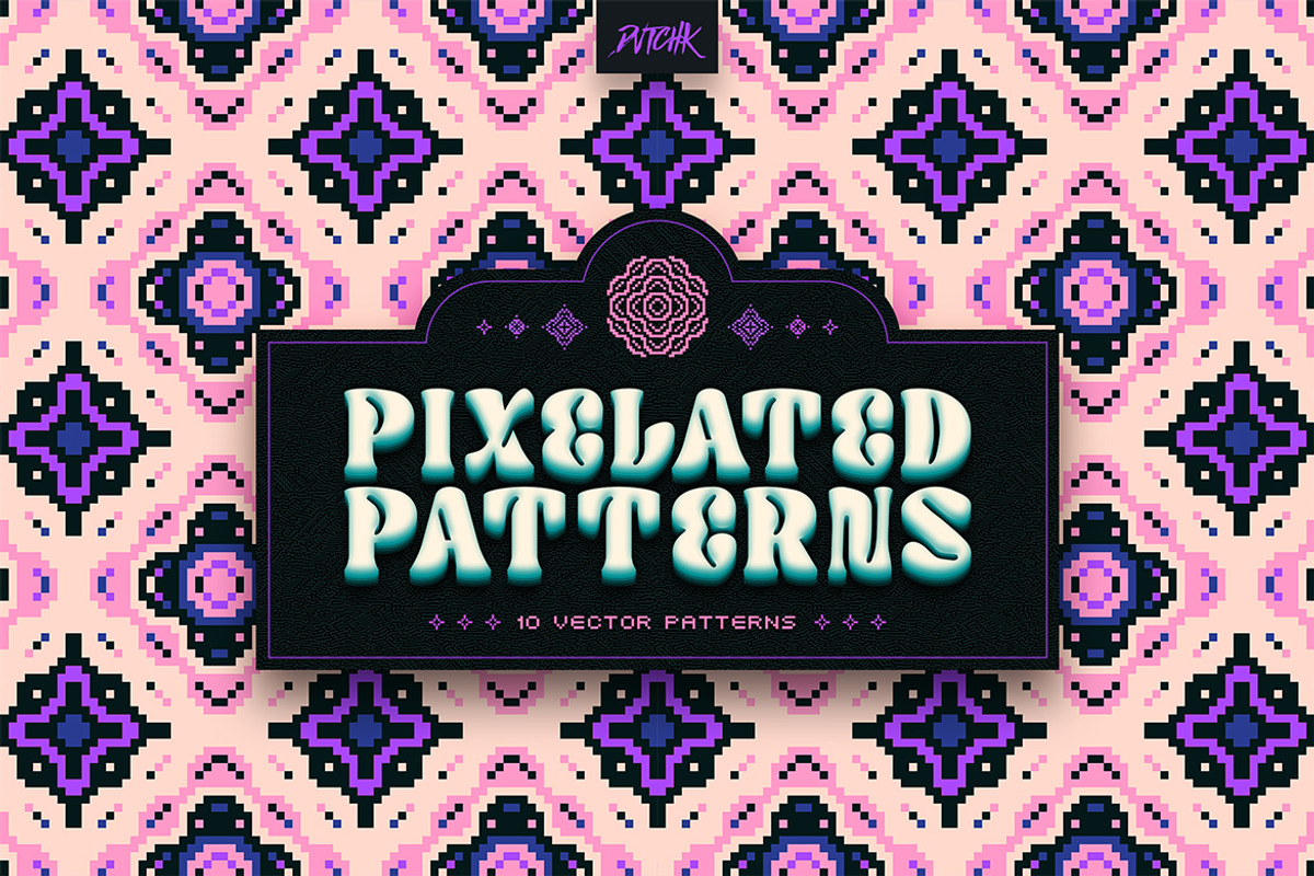 Pixel Mosaic Patterns | Vol. 04, a Pattern Graphic by dvtchk (Photo 7 of 10)