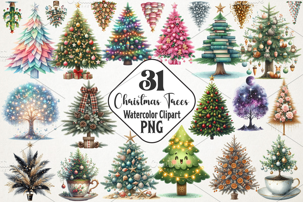 Christmas Trees Clipart, an Illustration by RobertsArt (Photo 1 of 7)