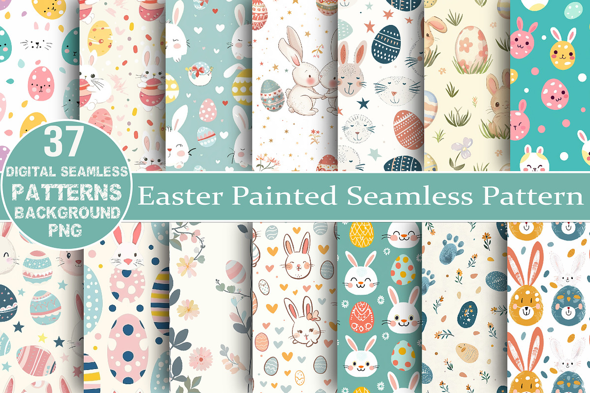 Cute Easter Painted Seamless Pattern, a Pattern Graphic by DreamCafeArt (Photo 1 of 7)