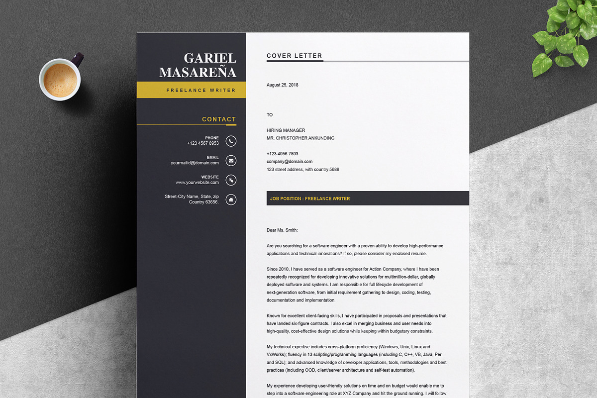 Professional Word Resume CV Template, a Resume Template by ResumeInventor (Photo 4 of 6)
