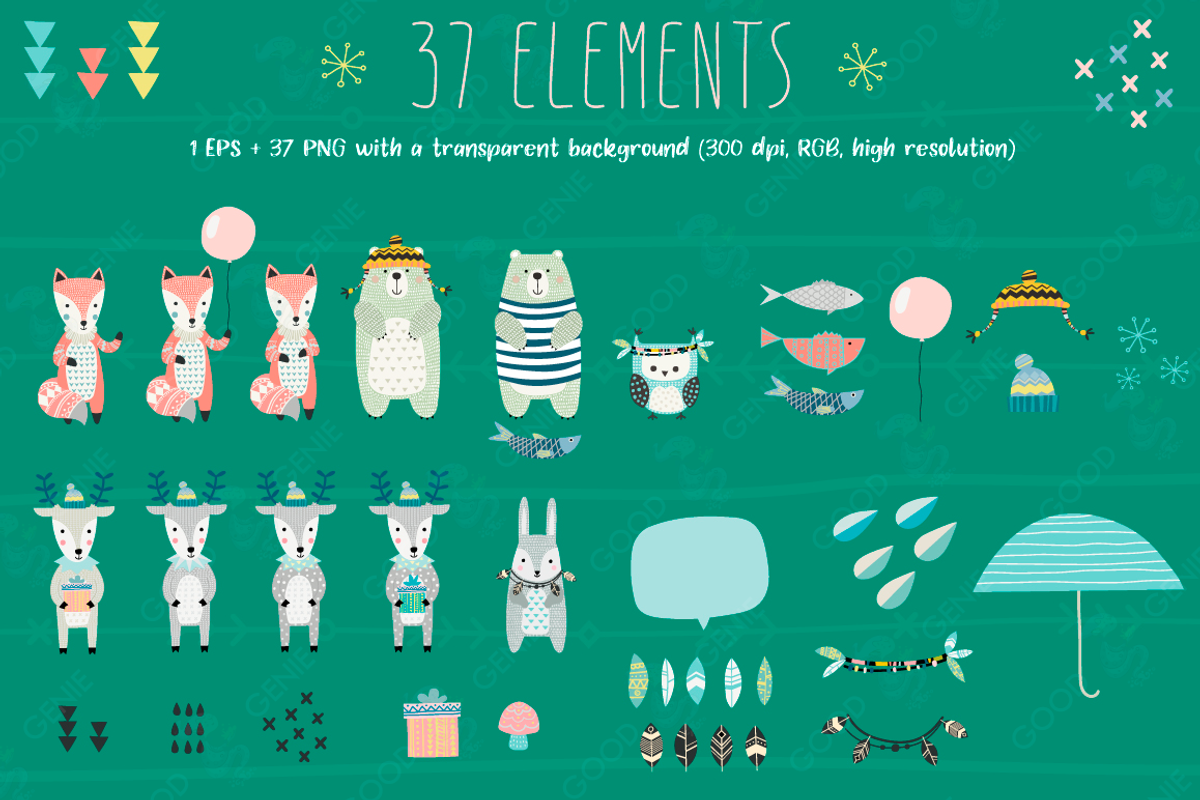 Scandinavian Guys. Graphic set, an Animal Illustration by Good Genie (Photo 6 of 9)
