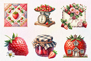 Strawberry Cottage PNG Clipart Bundl, an Illustration by CreationArt (Thumbnail 5 of 5)
