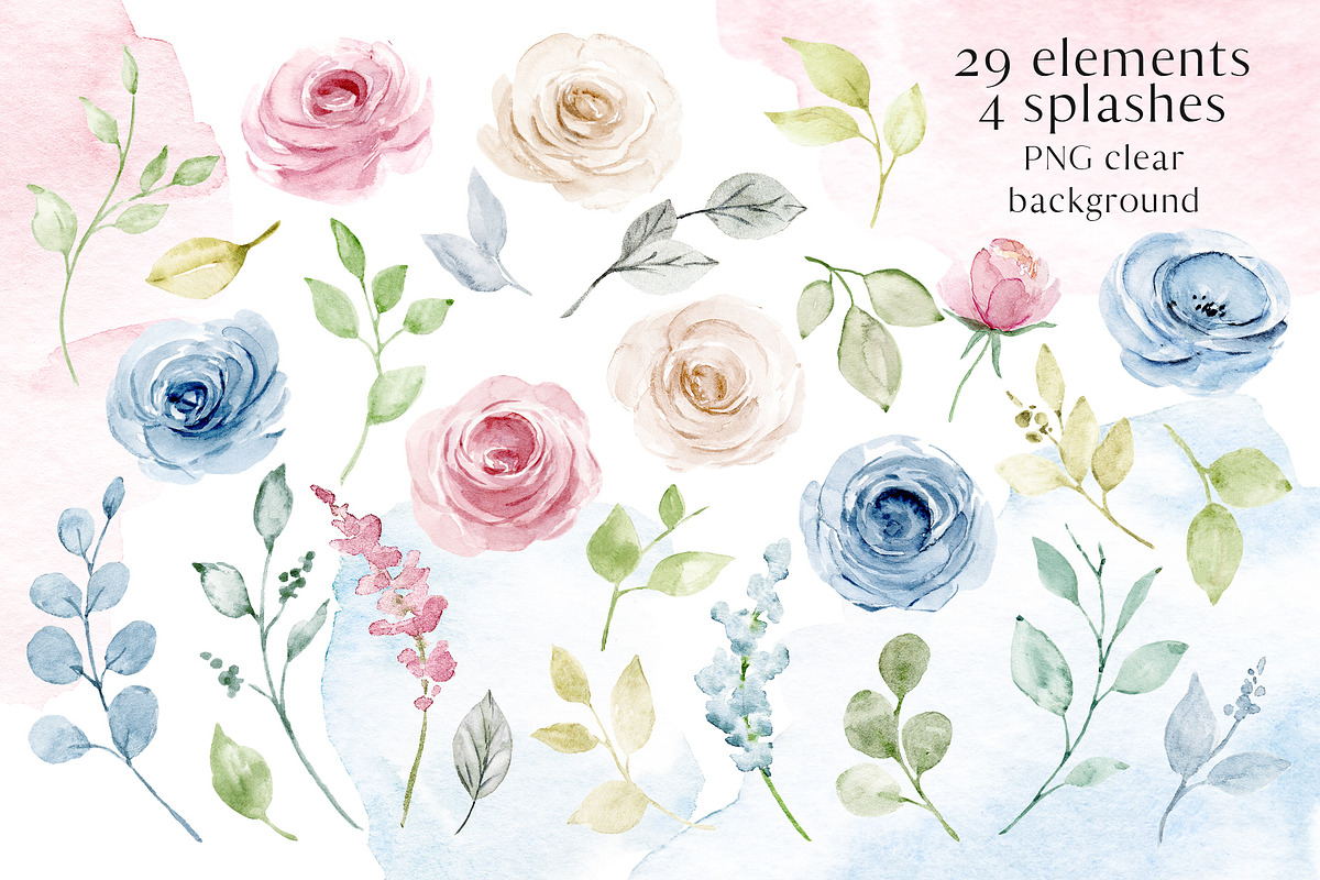 Watercolor pastel roses., a Texture Illustration by Larisa Maslova (Photo 5 of 13)