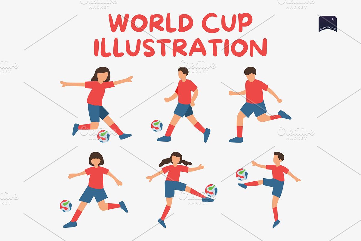 World Cup Football Illustration Set, a Sport Illustration by Claymoon Lab (Photo 4 of 4)