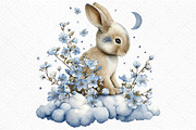 Watercolor Spring Rabbit Clipart Png, an Illustration by Craft Nest (Thumbnail 7 of 11)