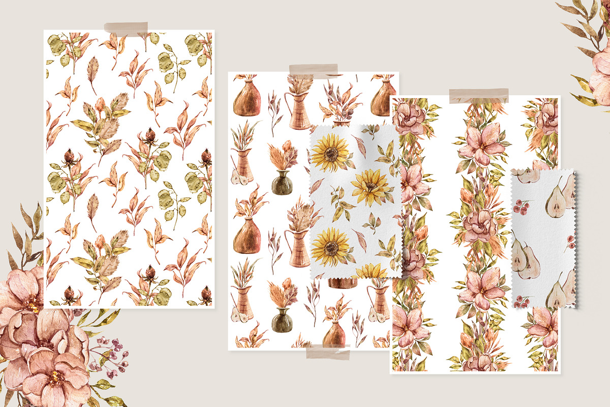 Floral seamless patterns HERBARIUM, a Pattern Graphic by Tiana Geo (Photo 3 of 9)