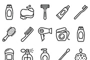 41 Personal Care Icon Set, an Outline Icon by adenpinkstore (Thumbnail 1 of 16)