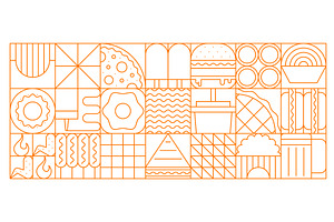 Fast food abstract pattern, a Food Illustration by Vector Tradition