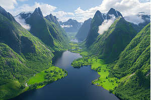 Scenic Aerial View of a Mountain, a Nature Photo by Lermont51