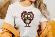 Whimsical Valentines Owls Clipart B, an Illustration by SVGArt (Thumbnail 7 of 8)