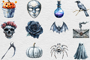 Silver Halloween Clipart PNG, an Illustration by Black Bird Studio (Thumbnail 4 of 6)