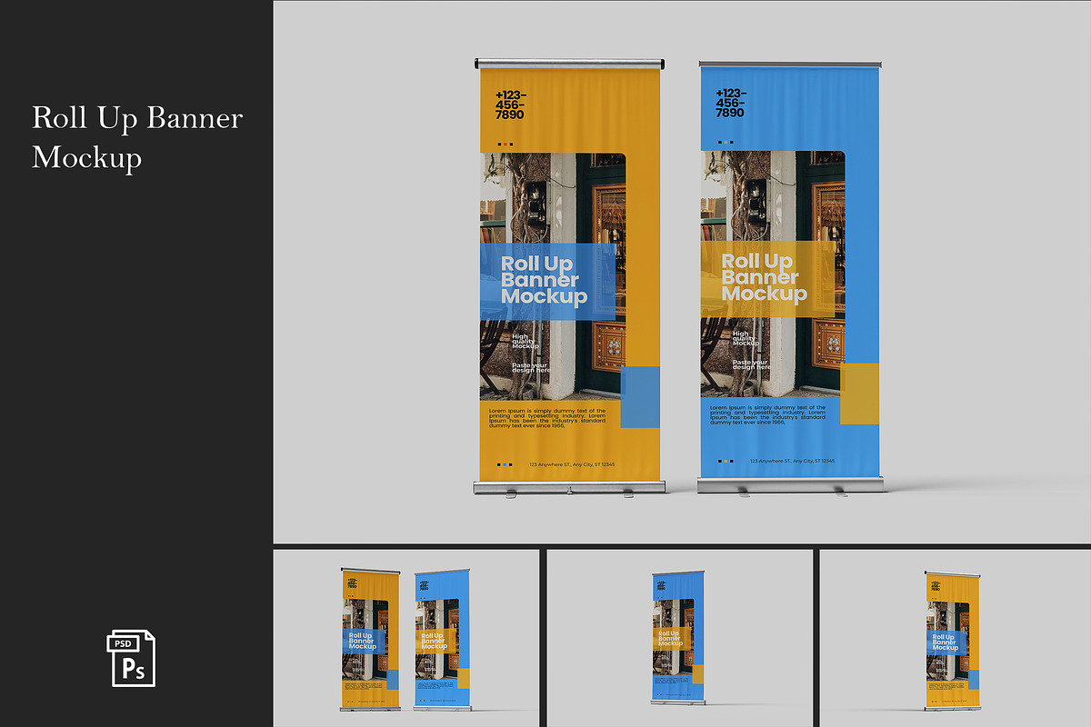 Roll Up Banner Mockup, an Advertising Mockup by SimpangGraphics (Photo 1 of 5)