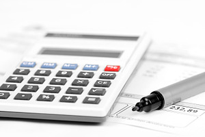 Calculator stock photo containing analysis and annual