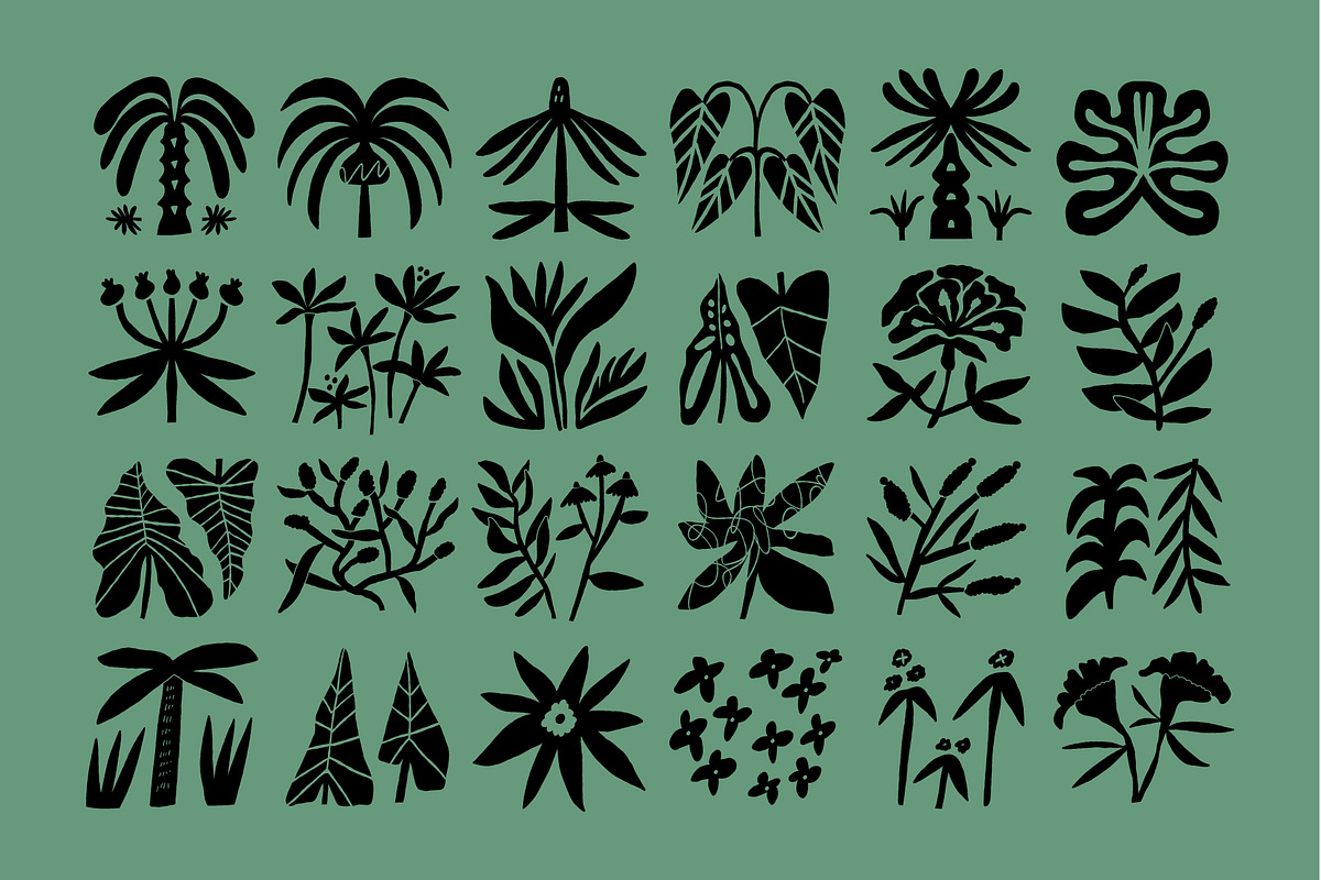 207 FOLK TROPICAL SHAPES AND BORDERS, a Decorative Illustration by Favete Art (Photo 6 of 17)