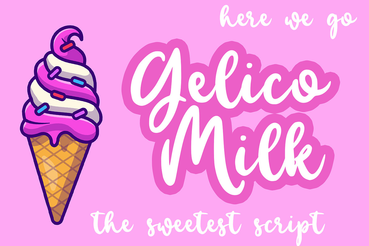 Gelico Milk, a Script Font by Abo Daniel Studio (Photo 1 of 10)