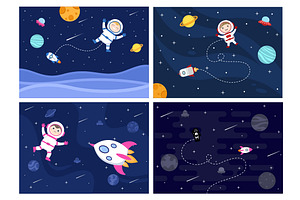 20 Cute Astronaut Space Background