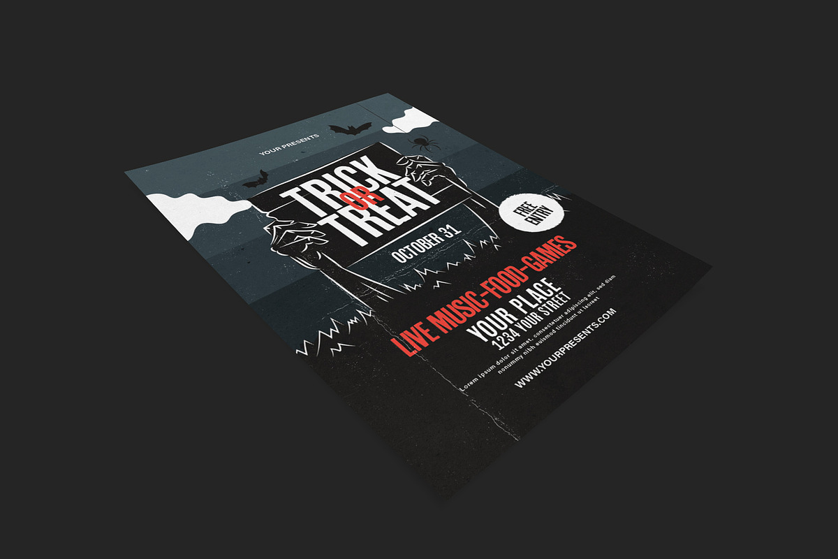 Trick Or Treat Halloween Flyer, a Flyer Template by lilyshop (Photo 2 of 2)