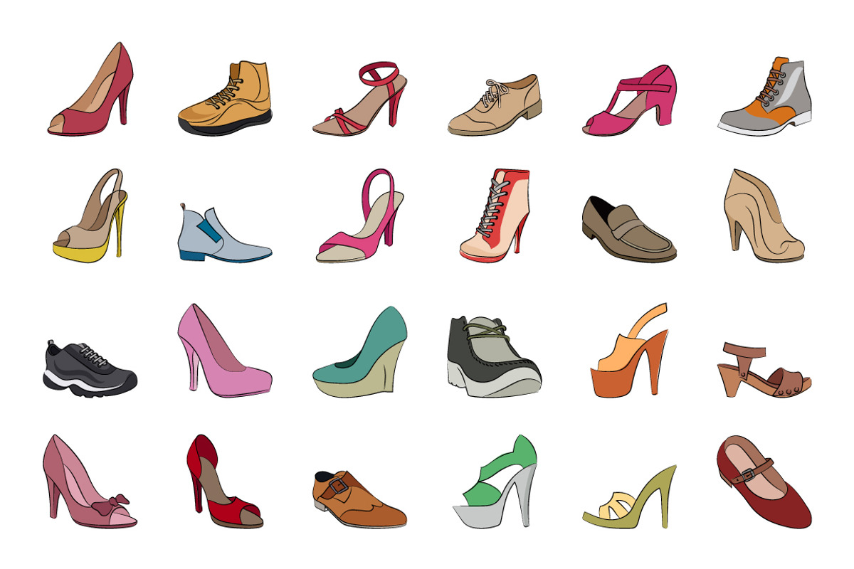 Shoes Hand Drawn Vector Icons, an Icon by Creative Stall