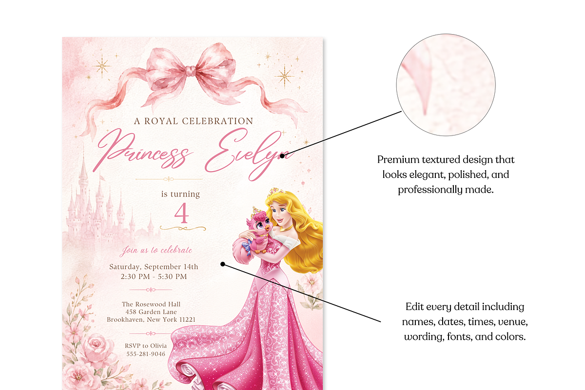Princess birthday invitation, an Invitation Template by heynomi (Photo 7 of 19)