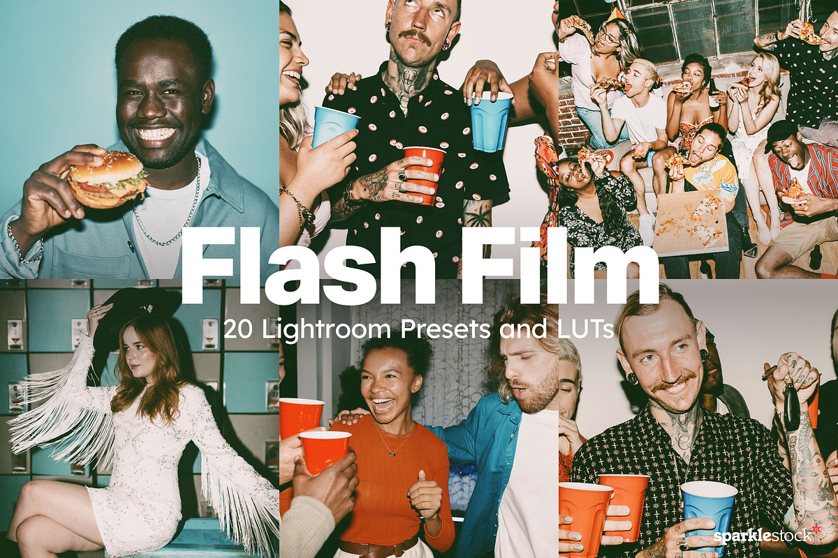 20 Flash Film Lightroom Presets LUTs, a Preset Add-On by SparkleStock (Photo 1 of 13)