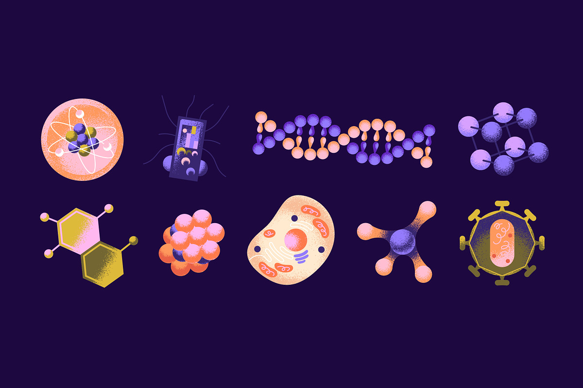 Scientific elements icons set, a Healthcare Illustration by PaperTrident (Photo 3 of 4)