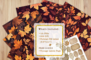 Autumn Ember Leaves Journal Pages, a Background Graphic by V Design Creator (Thumbnail 7 of 12)