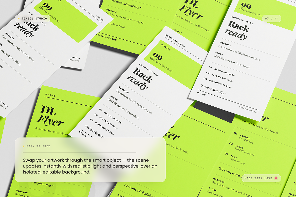 DL Flyer Mockup, an Advertising Mockup by Toasin Studio (Photo 3 of 7)