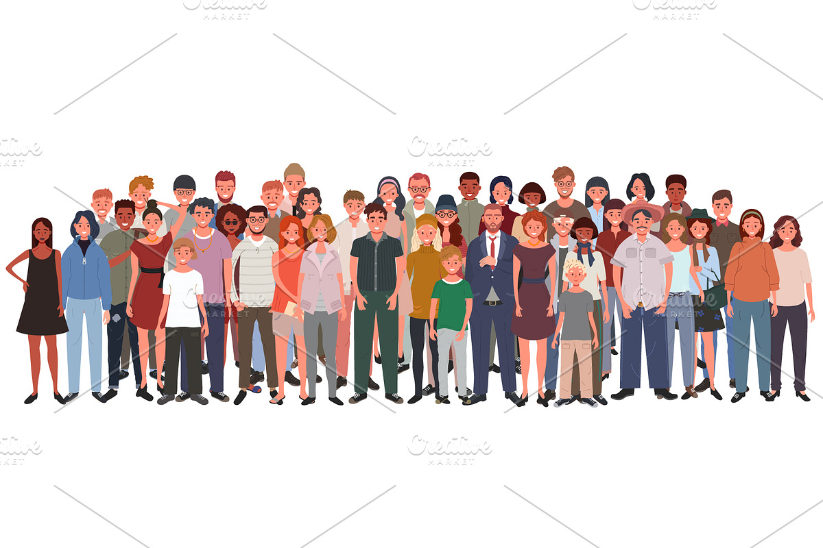 Large group of multicultural people, a Person Illustration by Yayasya (Photo 2 of 3)