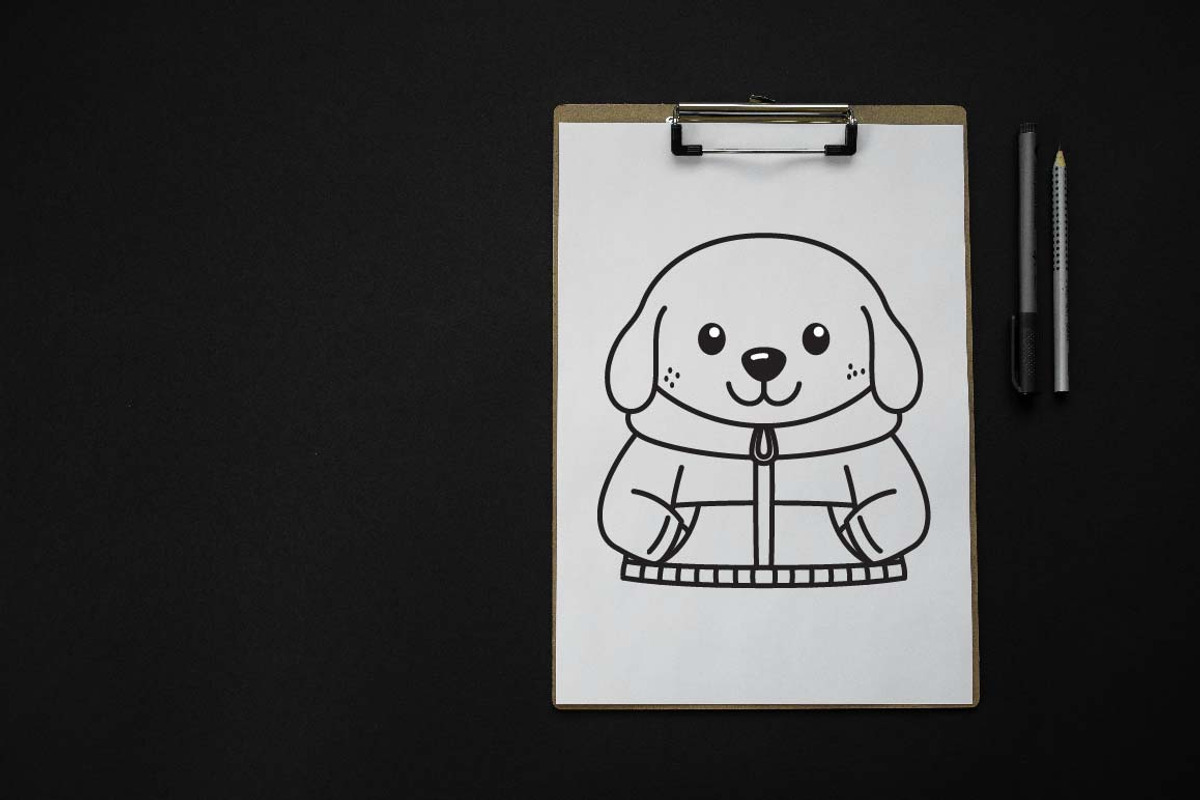 12 Cute Puppy Dog Wearing Jacket, an Animal Illustration by jongcreative (Photo 4 of 7)