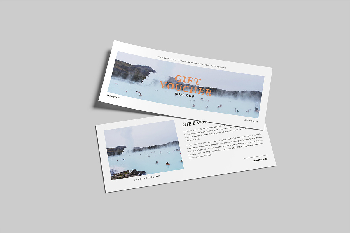 Gift Voucher Mockup, a Merchandise Mockup by Amigos__46 (Photo 3 of 7)