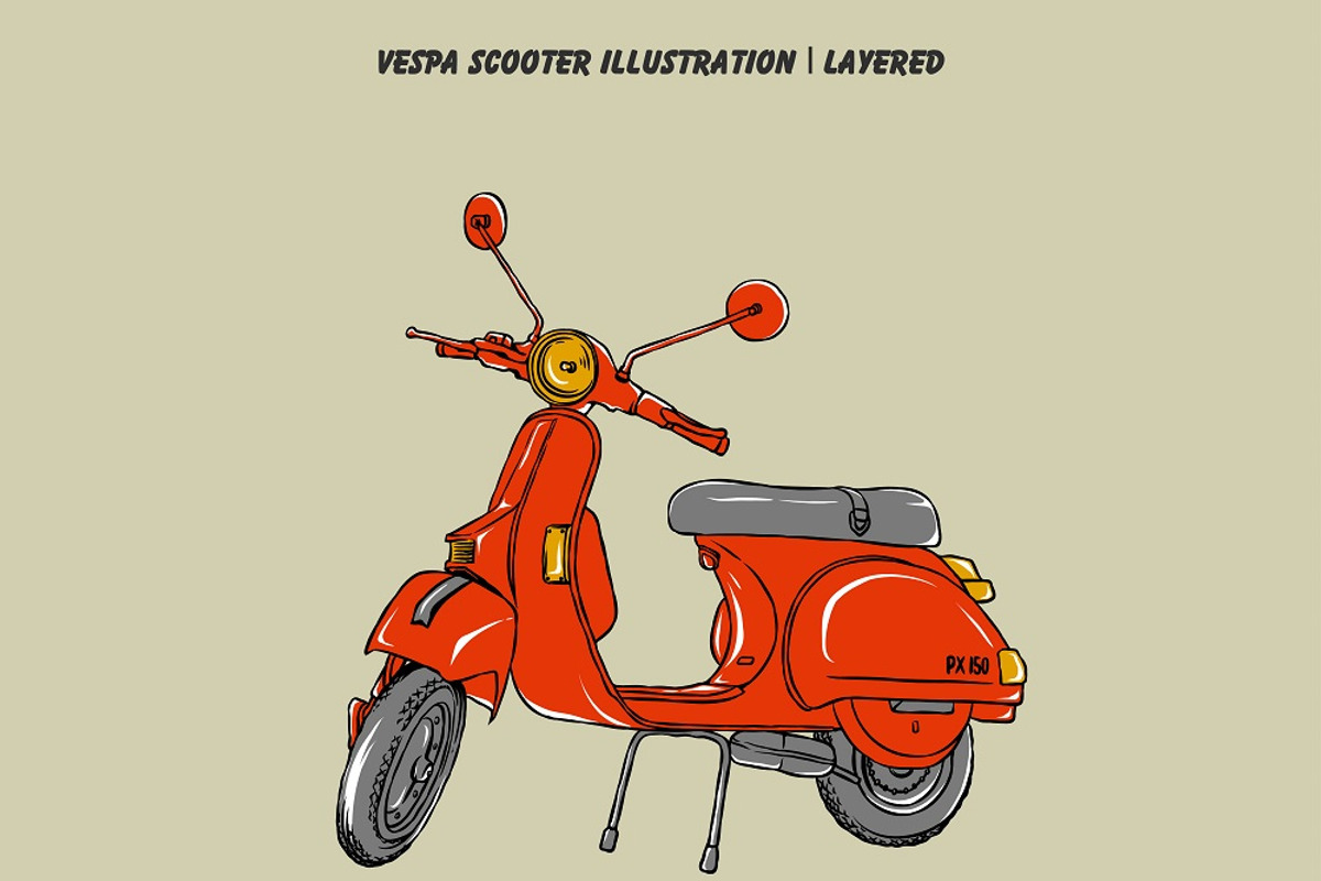 VESPA VECTOR ILLUSTRATION, an Illustration by Ben studio (Photo 5 of 5)