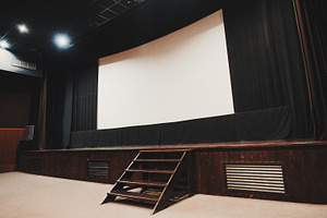 Empty stage with projection screen, a Sports & Recreation Photo by SkyNext