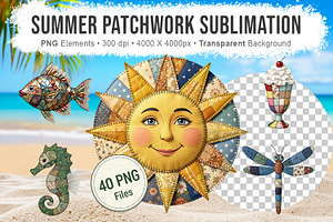 Summer Patchwork Sublimation, a Seasonal Illustration by Artnoy