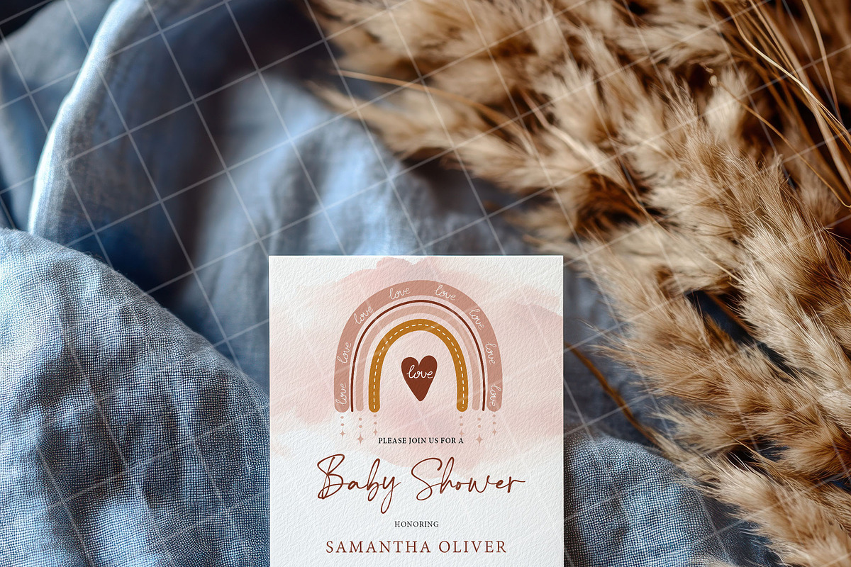 Blue 5x7 Invitation card mockup PSD, an Advertising Mockup by Blush Roses Print (Photo 8 of 9)