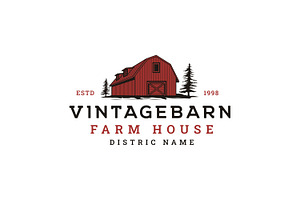 Vintage Retro Barn Logo Design