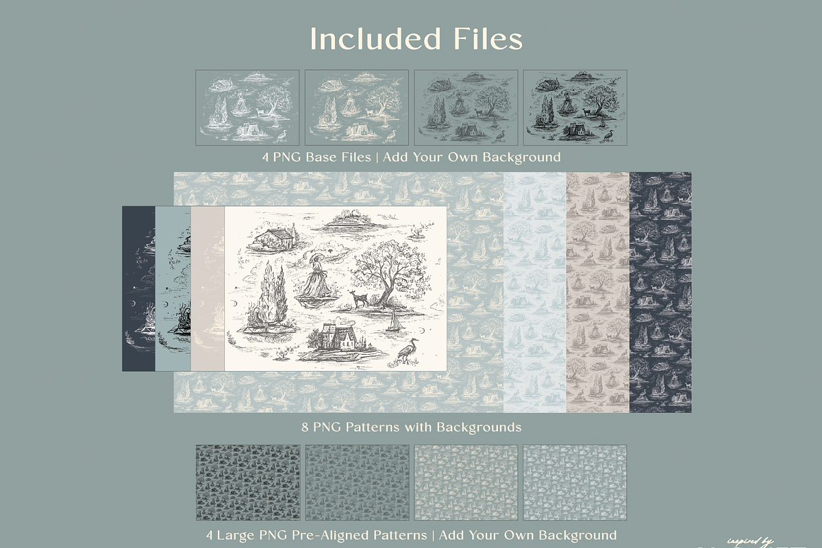 Hand Drawn French Toile, a Pattern Graphic by Neptune Paper Co. (Photo 2 of 3)