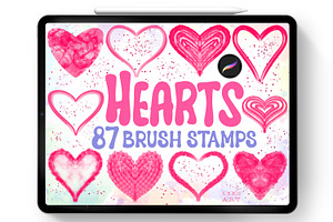 Hearts Brush Stamps Procreate